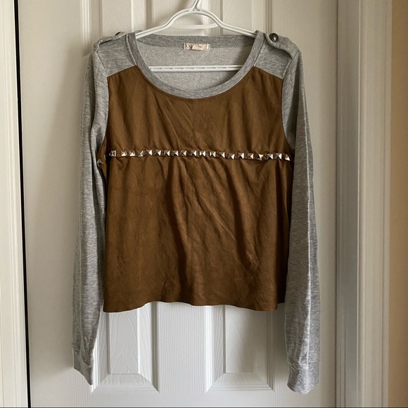 Forever 21 Suede & Studded Sweater - Picture 1 of 7